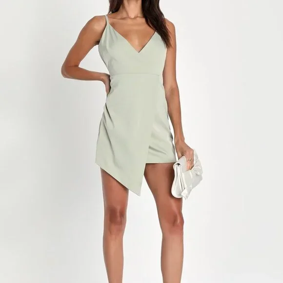 Lulus | Dresses | New Lulus Mini Slip Dress Size M Sage Green Satin Asymmetrical Hem Vneck | Poshmark Lulus | Dresses | New Lulus Mini Slip Dress Size M Sage Green Satin Asymmetrical Hem Vneck | Poshmark